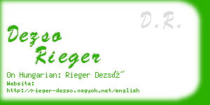 dezso rieger business card